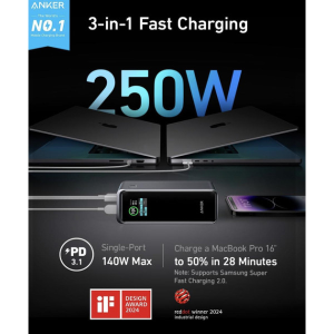 Зовнішній акумулятор (павербанк) Anker Prime 27650mAh 250W Black (A1340011)