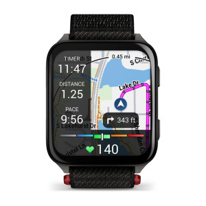 Смарт-годинник Garmin Venu X1 Black/Slate Titanium з чорним нейлоновим ремінцем