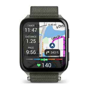 Смарт-годинник Garmin Venu X1 Moss з хакі нейлоновим ремінцем ComfortFit