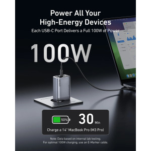 Зарядний пристрій Anker Prime Charger (100W, 3 Ports, GaN)