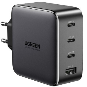 Мережевий зарядний пристрій Ugreen CD226/40747 1xUSB-A 3xUSB-C QC4.0 100W GaN Tech Fast Black