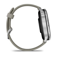 Смарт-годинник Garmin Venu 4 45 мм Silver з сріблясто-сірим силіконовим ремінцем