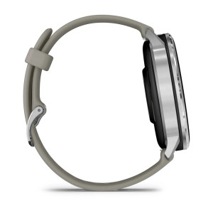 Смарт-годинник Garmin Venu 4 45 мм Silver з сріблясто-сірим силіконовим ремінцем