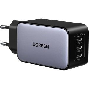 Зарядний пристрій для UGREEN X556 65W GaN Fast Charger 3-Port Type-C Space Gray EU