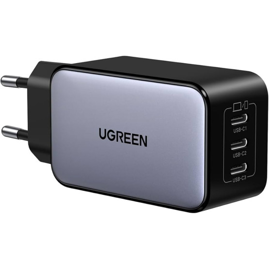 Зарядний пристрій для UGREEN X556 65W GaN Fast Charger 3-Port Type-C Space Gray EU