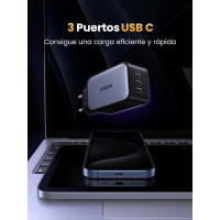 Зарядный устройство для UGREEN X556 65W GaN Fast Charger 3-Port Type-C Space Gray EU