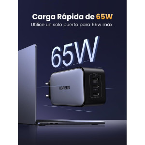 Зарядний пристрій для UGREEN X556 65W GaN Fast Charger 3-Port Type-C Space Gray EU