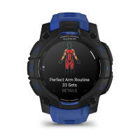 Смарт-годинник Garmin Instinct 3 45 мм AMOLED Black з ремінцем Bolt Blue/Black