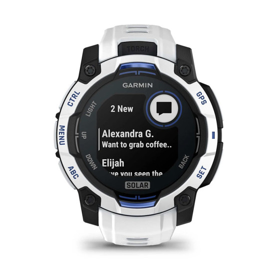 Garmin Instinct 3 45 мм Solar Whitestone/Bolt Blue