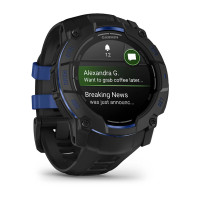 Смарт-часы Garmin Instinct 3 50 мм AMOLED Black с ремешком Black/Bolt Blue