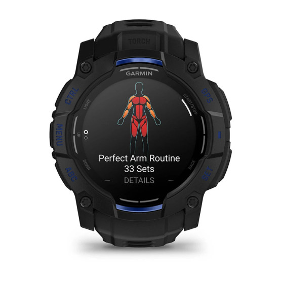 Garmin Instinct 3 50 мм AMOLED Black Bolt Blue (010-03020-03)