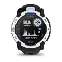 Смарт-часы Garmin Instinct 3 50 мм Solar Whitestone/Black-Blue (белый корпус, чёрно-синий ремешок)