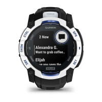 Смарт-часы Garmin Instinct 3 50 мм Solar Whitestone/Black-Blue (белый корпус, чёрно-синий ремешок)