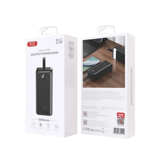 Повербанк XO PR240 30000 mAh з підтримкою Power Delivery і Quick Charge 3.0