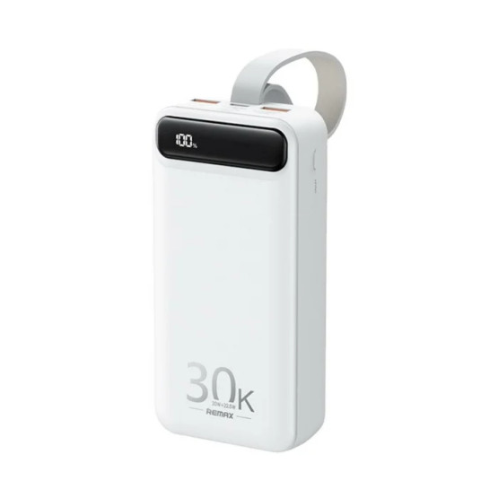 Зовнішній портативний акумулятор Remax Bole Series 20W+22.5W PD+QC Fast Charging Power Bank 30000mAh White