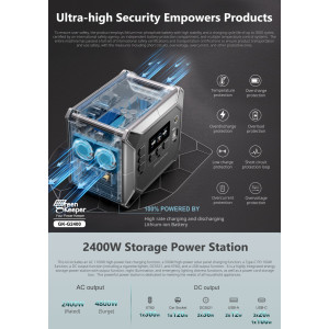 Портативна електростанція Green Keeper-VDL HS2400 2400W/2048Wh LiFePO4