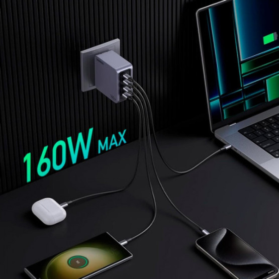 Зарядний пристрій UGREEN Nexode Pro X763 GaN 160W Gray Зарядний пристрій UGREEN Nexode Pro X763 GaN 160W Gray