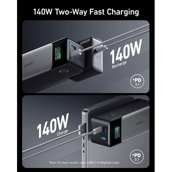 Зовнішній портативний акумулятор Anker 737 Powercore 24000mAh 140W Black