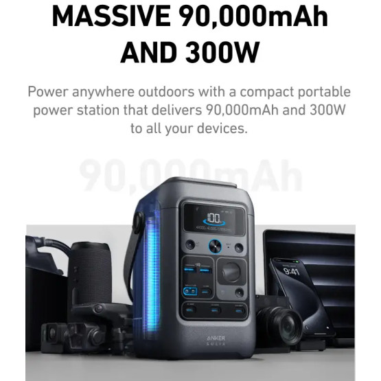 Портативна електростанція Anker SOLIX C300 DC Portable Power Station 90,000mAh 288Wh 300W