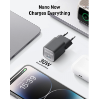 Мережевий зарядний пристрій Anker PowerPort 511 Nano III GaN 30W Super Fast Charging 1xUSB-C PIQ3.0 Phantom Black 