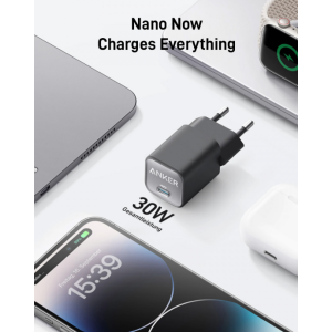 Мережевий зарядний пристрій Anker PowerPort 511 Nano III GaN 30W Super Fast Charging 1xUSB-C PIQ3.0 Phantom Black 