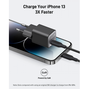Мережевий зарядний пристрій Anker PowerPort 511 Nano III GaN 30W Super Fast Charging 1xUSB-C PIQ3.0 Phantom Black 
