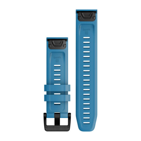 Ремінець Garmin QuickFit 22, 22 мм, силікон, Cirrus Blue із чорною сталевою фурнітурою Ремінець Garmin QuickFit 22, 22 мм, силікон, Cirrus Blue із чорною сталевою фурнітурою
