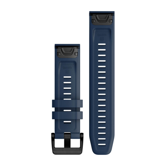 Ремінець Garmin QuickFit 22, 22 мм, силікон, Captain Blue із чорною сталевою фурнітурою Ремінець Garmin QuickFit 22, 22 мм, силікон, Captain Blue із чорною сталевою фурнітурою