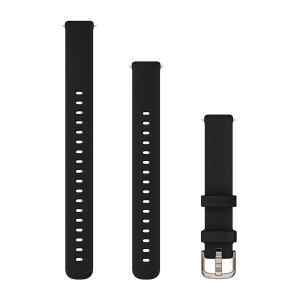 Ремінець Garmin Lily 2, 14 мм, силікон, Чорний із фурнітурою Cream Gold