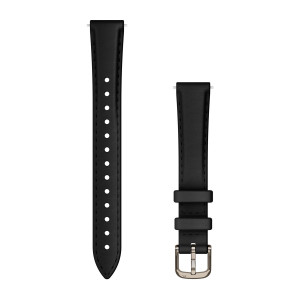Ремінець Garmin Lily 2, 14 мм, шкіра, Чорний із фурнітурою Cream Gold