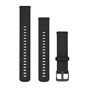 Ремінець Garmin Quick Release, 18 мм, силікон, Чорний із фурнітурою Slate