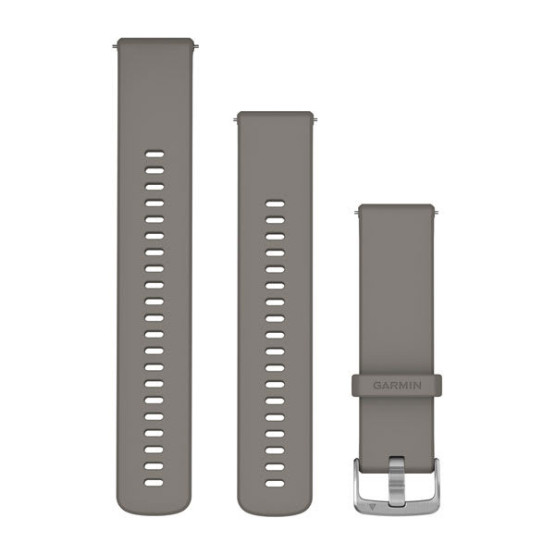 Ремінець Garmin Quick Release, 22 мм, силікон, Silver Gray зі срібною фурнітурою
