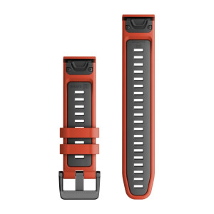 Ремінець Garmin epixPRO (g2), 22mm QuickFit FlRed/Grpht Silicone Band