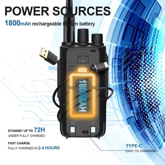 Рація Baofeng UV-K5 Plus двохдіапазонна рація UHF/VHF 10 Вт з акумулятором