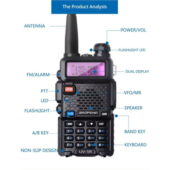 Рація Baofeng UV-5R 8 Вт + комплект 2шт