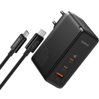 Зарядний пристрій блок та кабель Baseus GaN 5 Pro 160W 1U+2C чорний