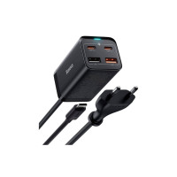 Сетевой зарядный устройство Baseus Desktop Charger GaN5 Pro 65W 2xUSB 2xType-C Black + кабель 100W type-C-type-C в комплекте 