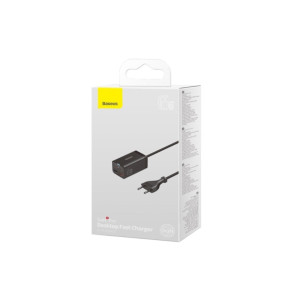 Мережевий зарядний пристрій Baseus Desktop Charger GaN5 Pro 65W 2xUSB 2xType-C Black + кабель 100W type-C-type-C в комплекті 