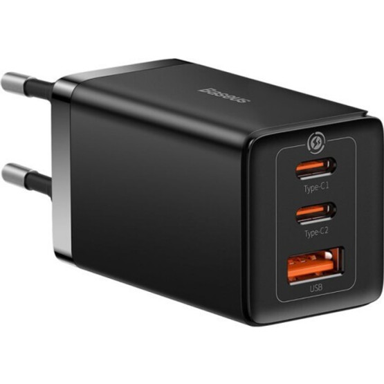 Зарядний пристрій Baseus GaN5 Pro Fast Charger 2C+U 65W Black w/Type-C to Type-C Зарядний пристрій Baseus GaN5 Pro Fast Charger 2C+U 65W Black w/Type-C to Type-C