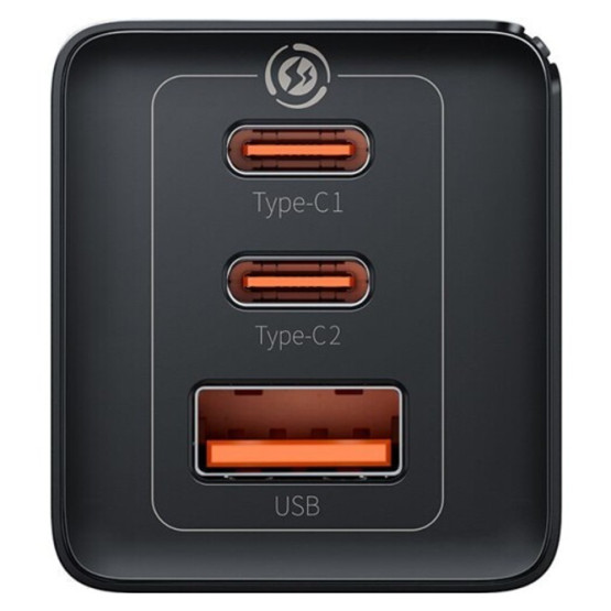 Зарядний пристрій Baseus GaN5 Pro Fast Charger 2C+U 65W Black w/Type-C to Type-C Зарядний пристрій Baseus GaN5 Pro Fast Charger 2C+U 65W Black w/Type-C to Type-C