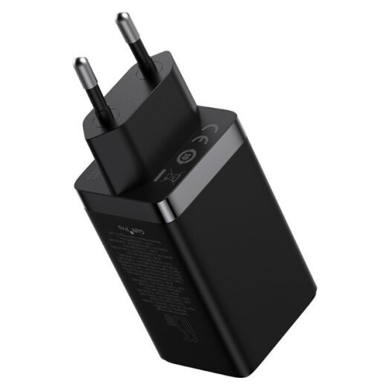 Зарядний пристрій Baseus GaN5 Pro Fast Charger 2C+U 65W Black w/Type-C to Type-C Зарядний пристрій Baseus GaN5 Pro Fast Charger 2C+U 65W Black w/Type-C to Type-C
