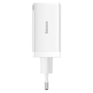 Зарядний пристрій Baseus GaN5 Pro Fast Charger 2C+U 65W White w/Type-C to Type-C