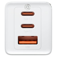 Зарядний пристрій Baseus GaN5 Pro Fast Charger 2C+U 65W White w/Type-C to Type-C