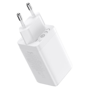 Зарядний пристрій Baseus GaN5 Pro Fast Charger 2C+U 65W White w/Type-C to Type-C