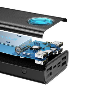 Зовнішній портативний акумулятор Baseus Amblight Digital Display Quick Charge 30000mAh Black 65W