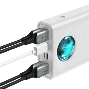 Зовнішній портативний акумулятор Baseus Amblight Digital Display 30000mAh White 65W