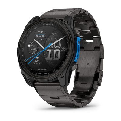 Авіаційний смарт-годинник Garmin D2 Mach 2, 51 мм, Сапфір, Carbon Gray DLC Titanium з вентильованим титановим браслетом