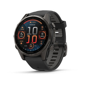 Смарт-годинник Garmin Fenix 8 43 мм AMOLED Сапфір Чорний/Титан Карбоновий DLC з силіконовим ремінцем QuickFit 20 мм