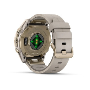Смарт-годинник Garmin Fenix 8 43 мм AMOLED Сапфір Туманно-сірий/М'яке золото з шкіряним ремінцем QuickFit 20 мм