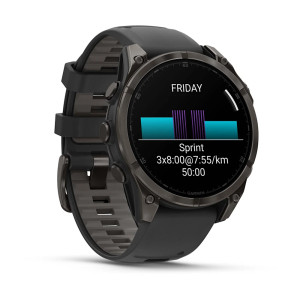 Смарт-годинник Garmin Fenix 8 47 мм AMOLED Сапфір Чорний/Титан Карбоновий DLC з силіконовим ремінцем QuickFit 22 мм